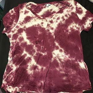 Maroon and White Tye Dye Shirt, size 2X